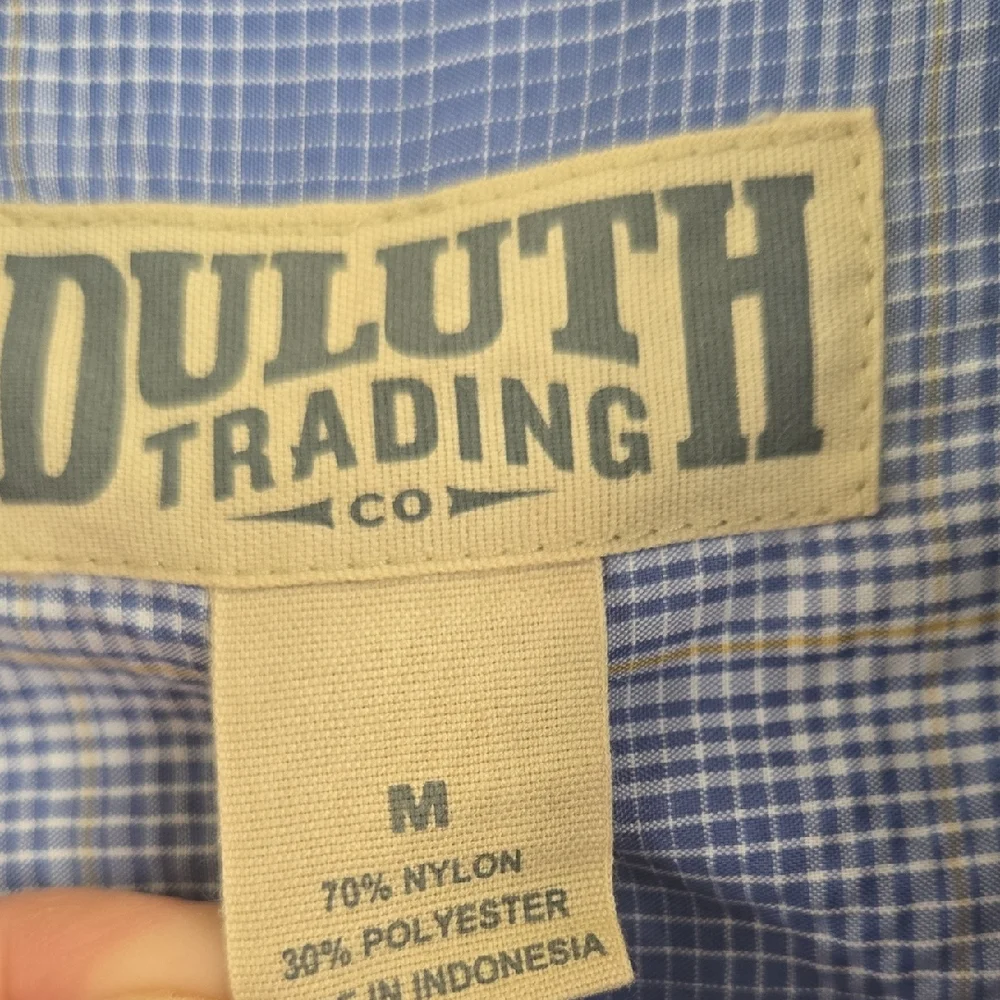 Duluth Trading Co Blue Plaid Casual Button Down Shirt - Picture 2 of 4